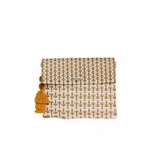 NEW VALEROSA women's woven clutch in gold